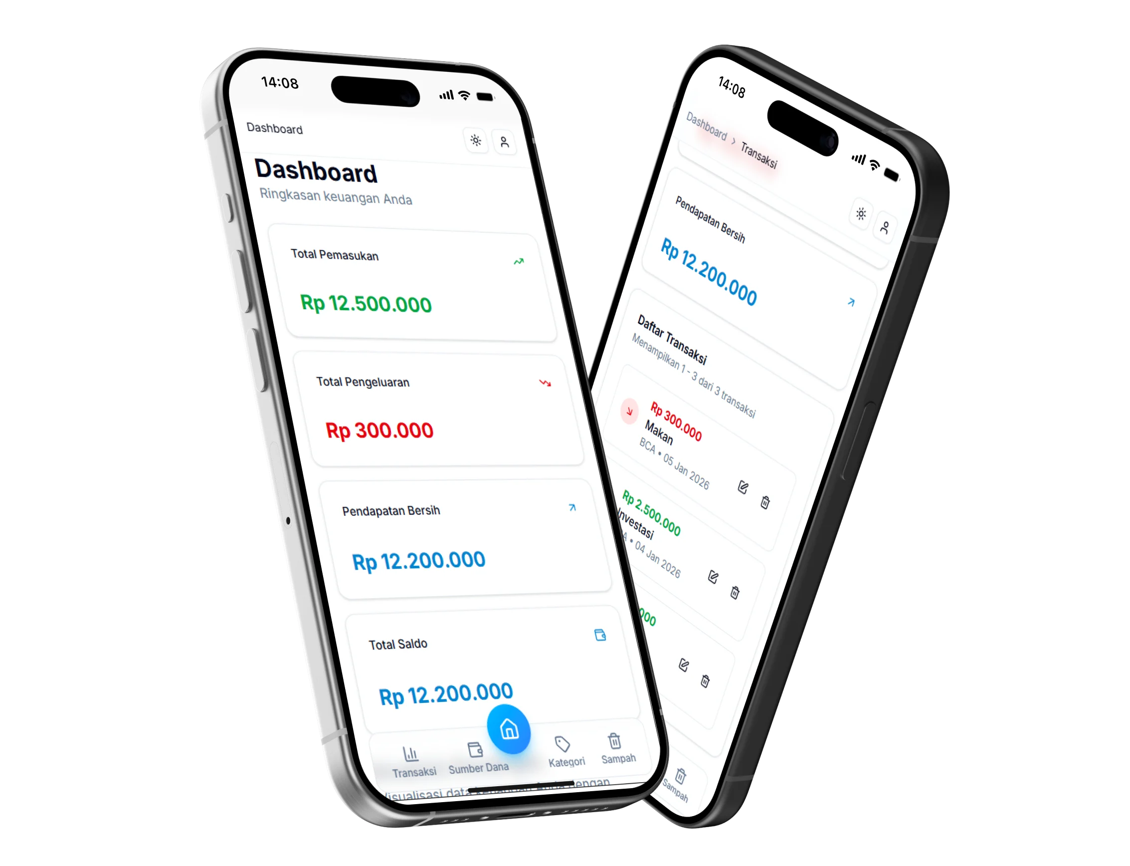 Finance Track App Mockup
